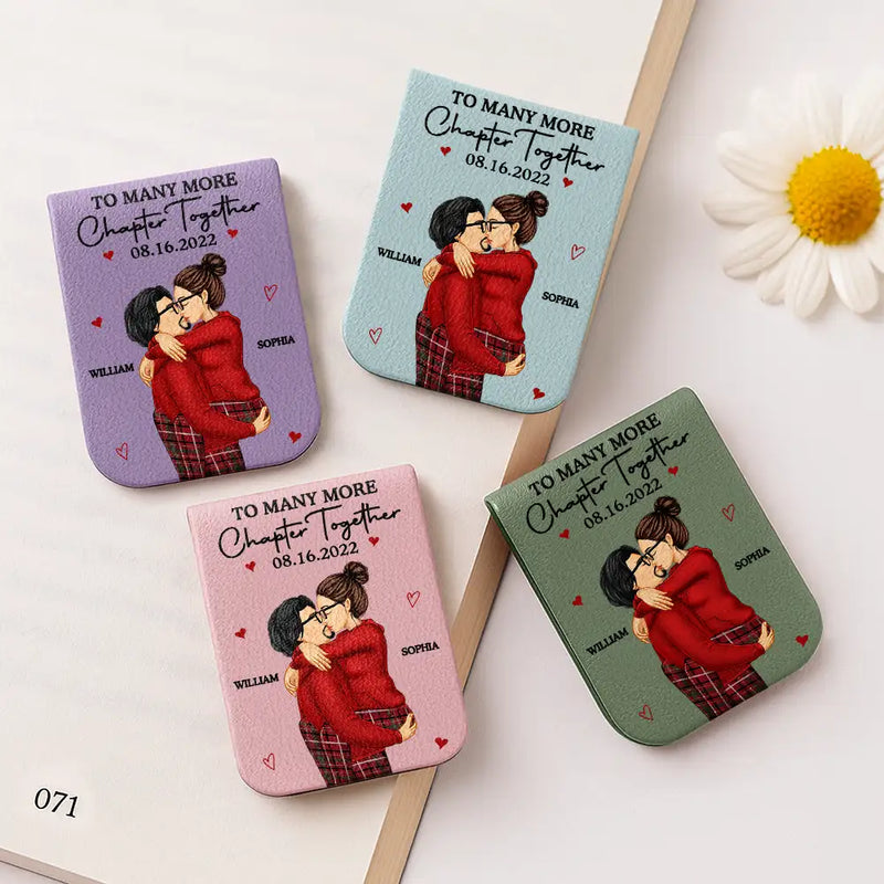 Many More Chapter Together Anniversary Couple, 3rd Anniversary - Personalized Leather Magnetic Bookmark