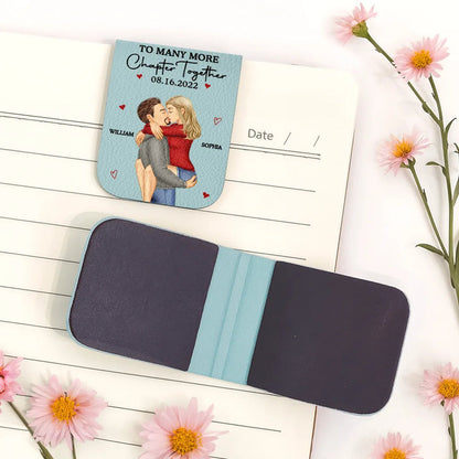 Many More Chapter Together Anniversary Couple, 3rd Anniversary - Personalized Leather Magnetic Bookmark