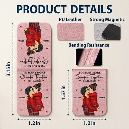 Many More Chapter Together Anniversary Couple, 3rd Anniversary - Personalized Leather Magnetic Bookmark