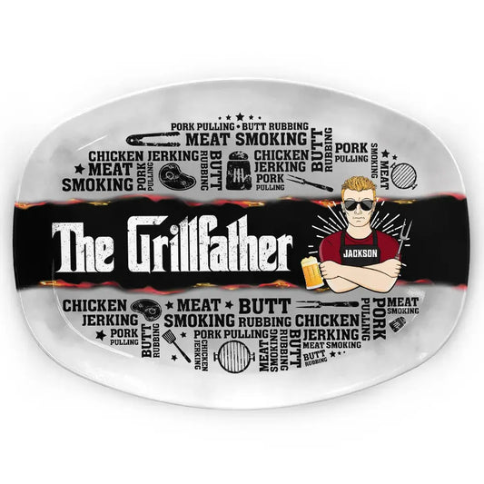 Meat Smoking Grillfather - Personalized Plate Jewelry Dish The Next Custom Gift