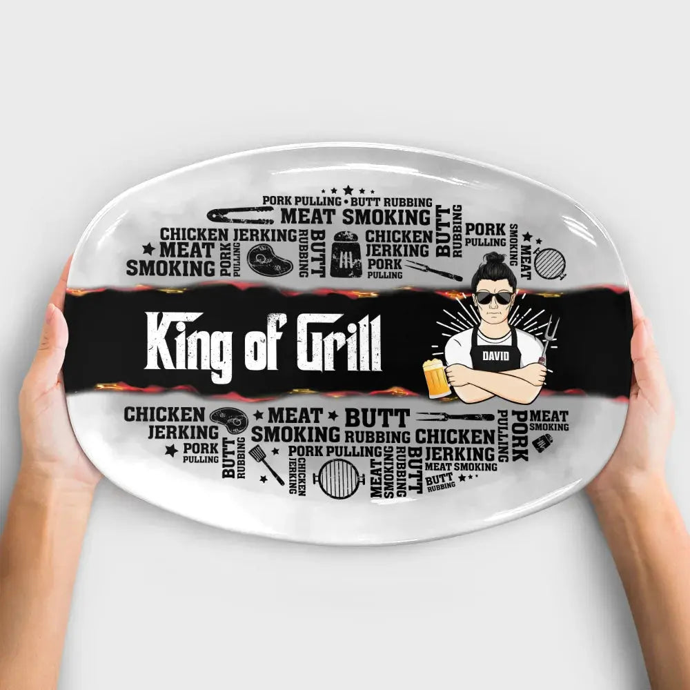 Meat Smoking Grillfather - Personalized Plate Jewelry Dish The Next Custom Gift