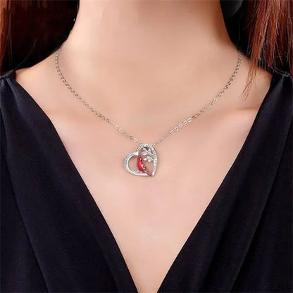 Memorial - Cardinal Heart Pendant Necklace - Necklace Necklace The Next Custom Gift