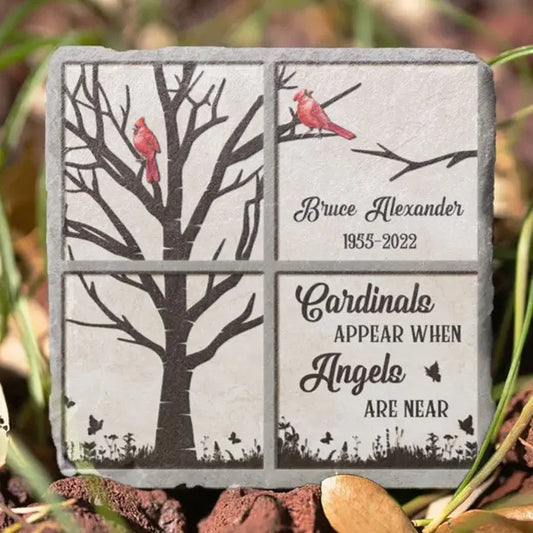 Memorial - Cardinals Appear When Angels Are Near - Personalized Memorial Stones(AQ) STONE The Next Custom Gift