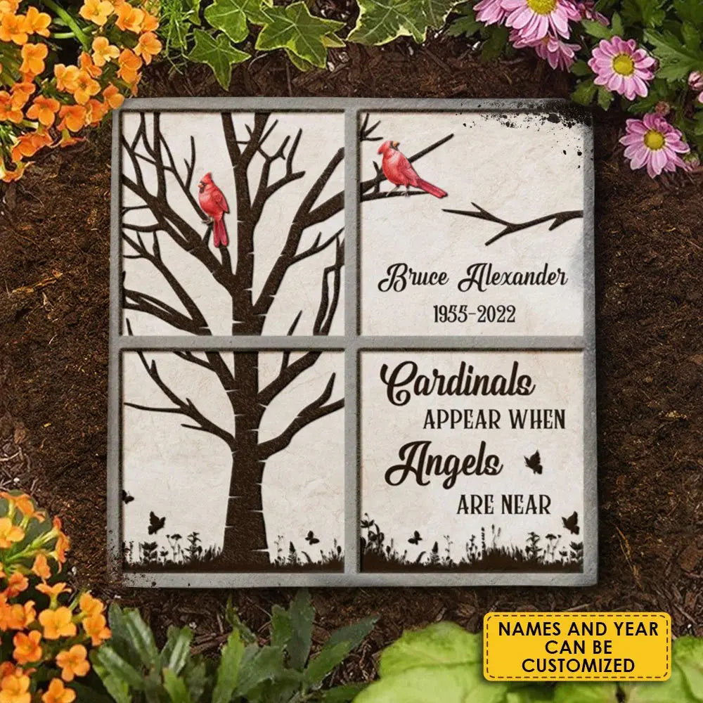 Memorial - Cardinals Appear When Angels Are Near - Personalized Memorial Stones(AQ) STONE The Next Custom Gift