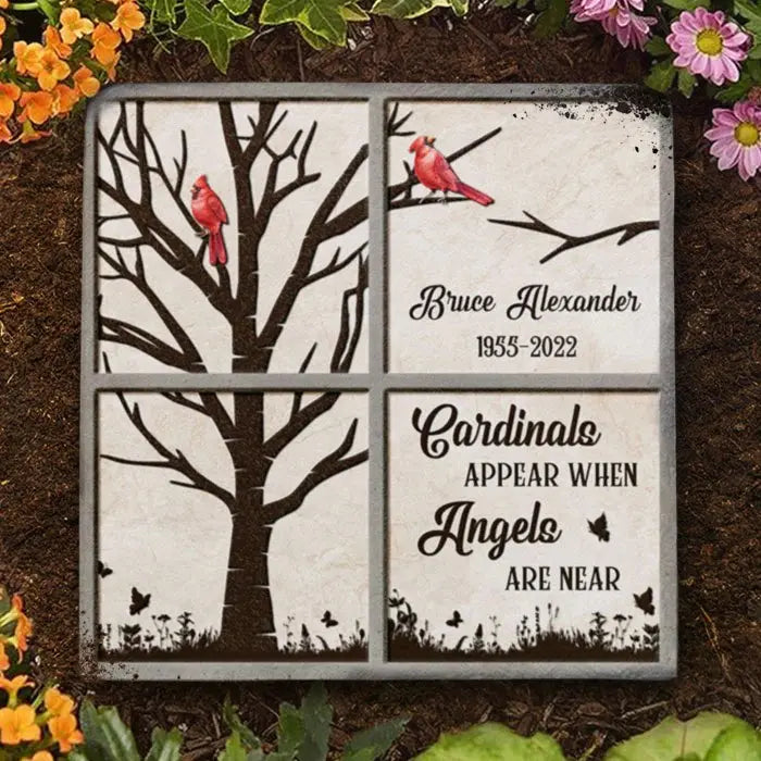 Memorial - Cardinals Appear When Angels Are Near - Personalized Memorial Stones(AQ) STONE The Next Custom Gift