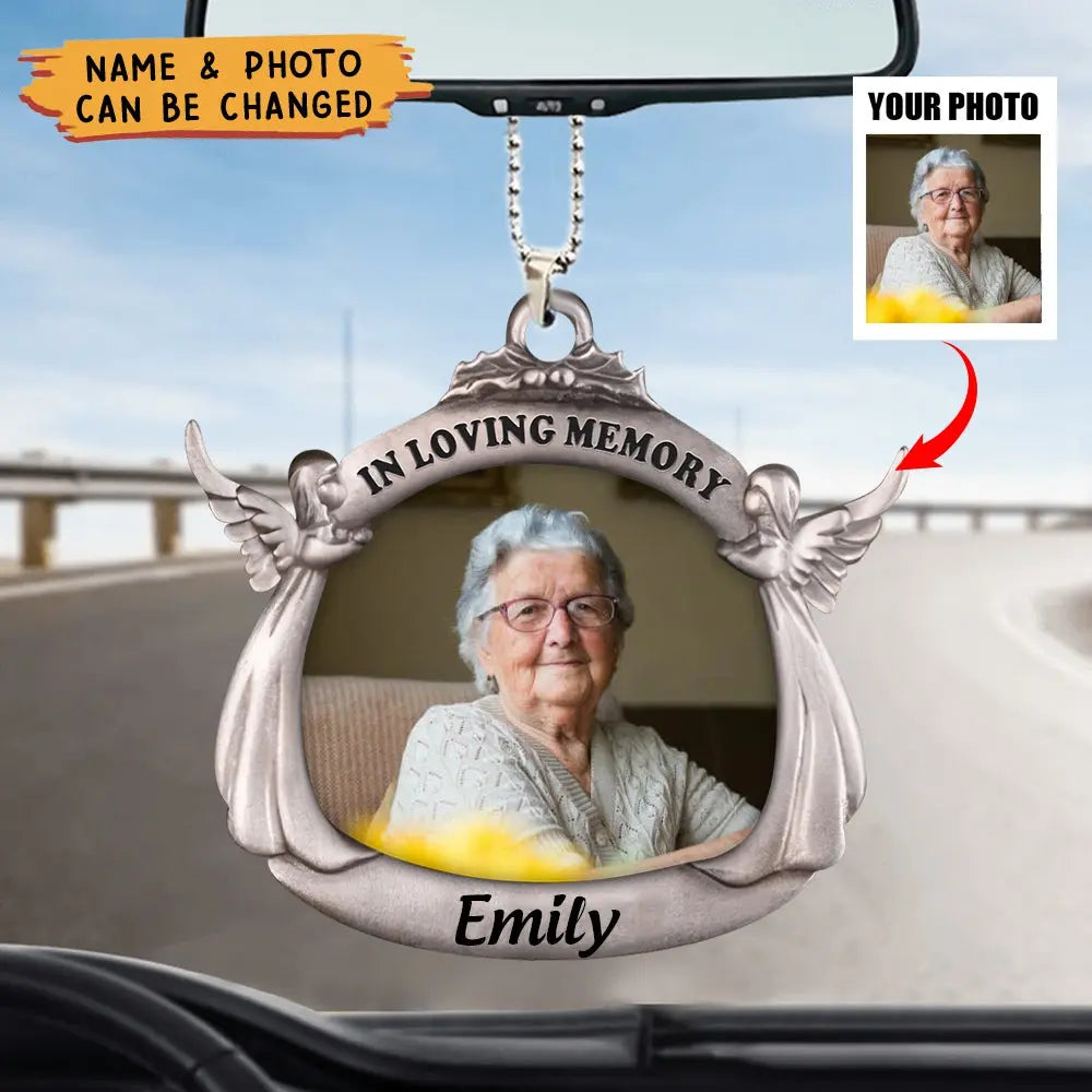 Memorial Custom Photo Angel In Loving Memory Personalized Car Ornament Car Ornament The Next Custom Gift