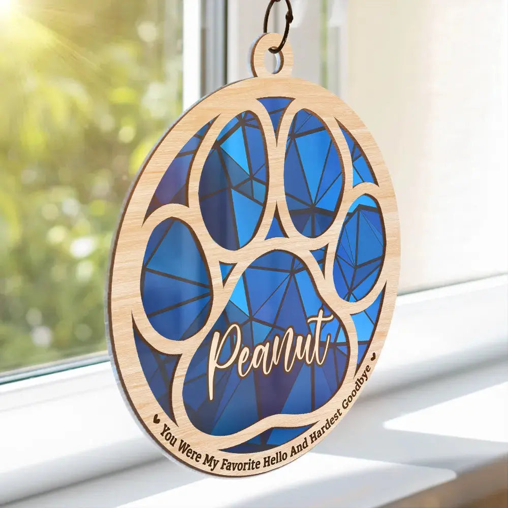 Memorial Dog Cat Paw If Love Could Have Saved You - Personalized Window Hanging Suncatcher Ornament Hanging Suncatcher Ornament The Next Custom Gift