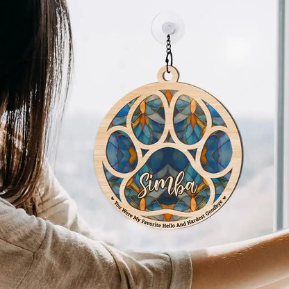 Memorial Dog Cat Paw If Love Could Have Saved You - Personalized Window Hanging Suncatcher Ornament Hanging Suncatcher Ornament The Next Custom Gift