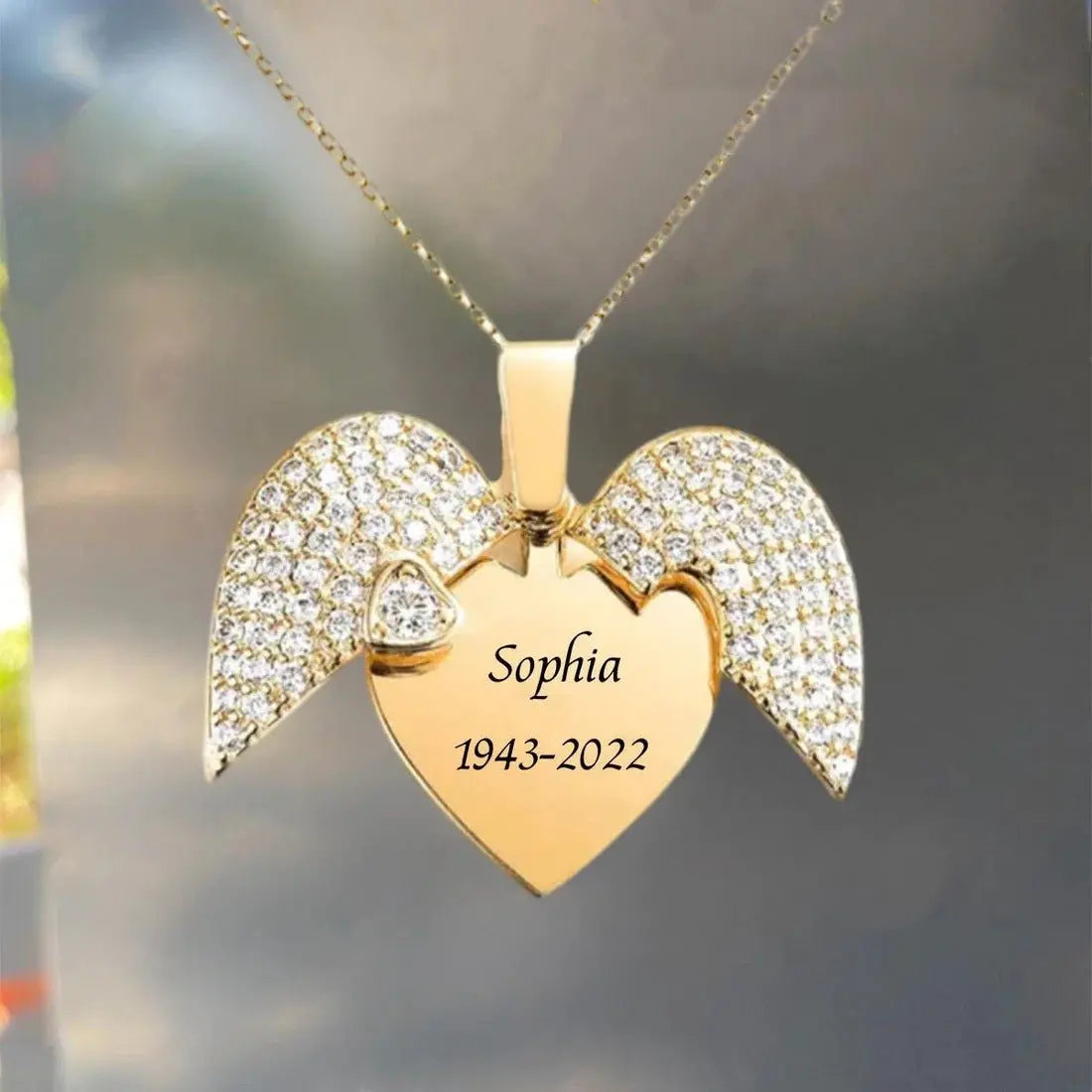 Memorial - Engraved Heart - Personalized Necklace Necklace The Next Custom Gift