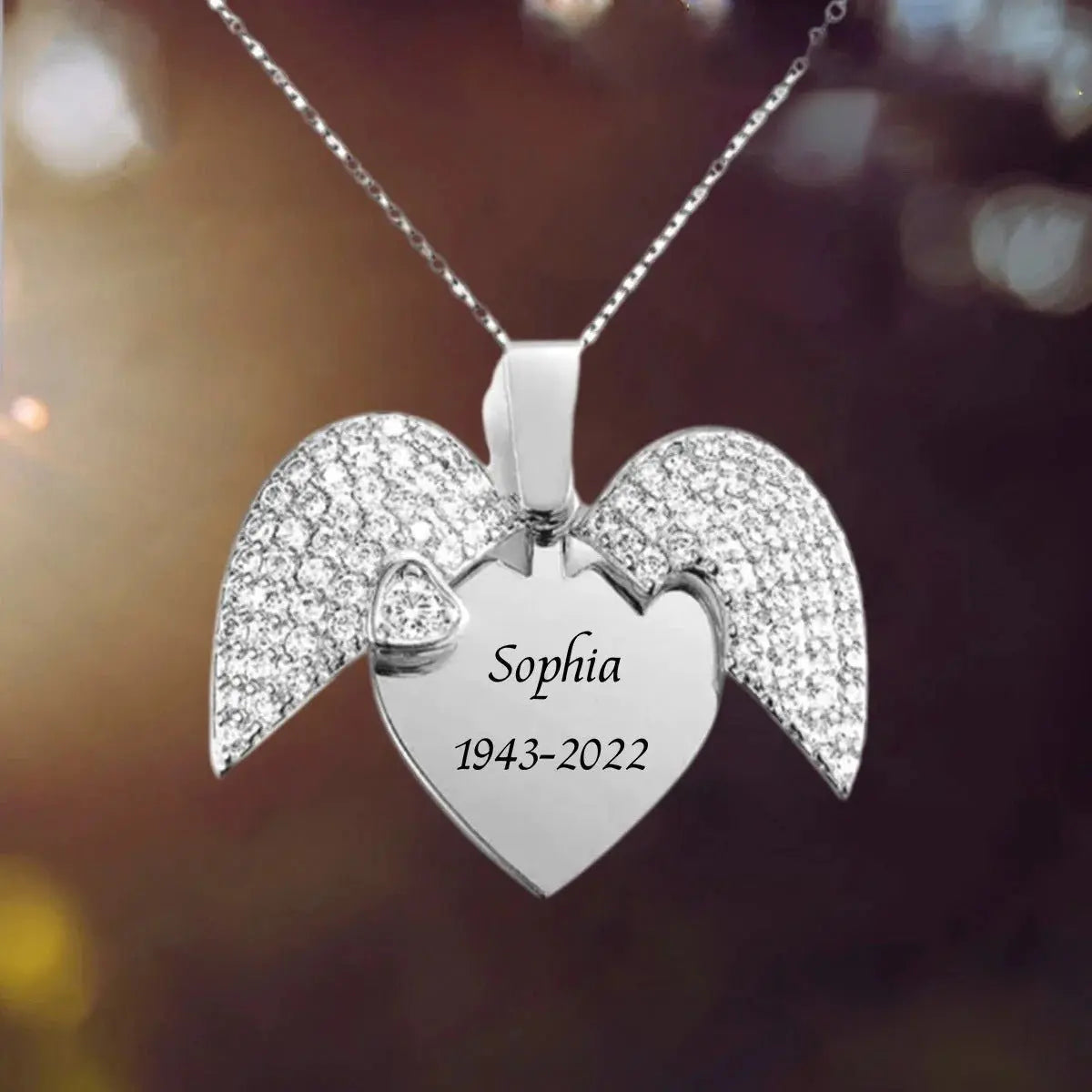 Memorial - Engraved Heart - Personalized Necklace Necklace The Next Custom Gift