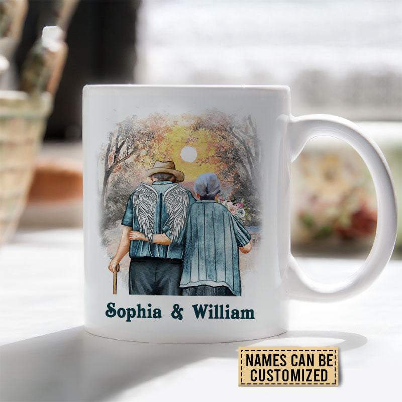 Memorial Gift Old Couple I'm Not A Widow Custom Mug, Widow, Sympathy, Loss Of Husband