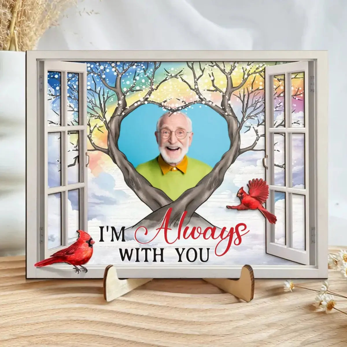 Memorial - I'm Always With You - Personalized Wooden Photo Plaque - The Next Custom Gift  