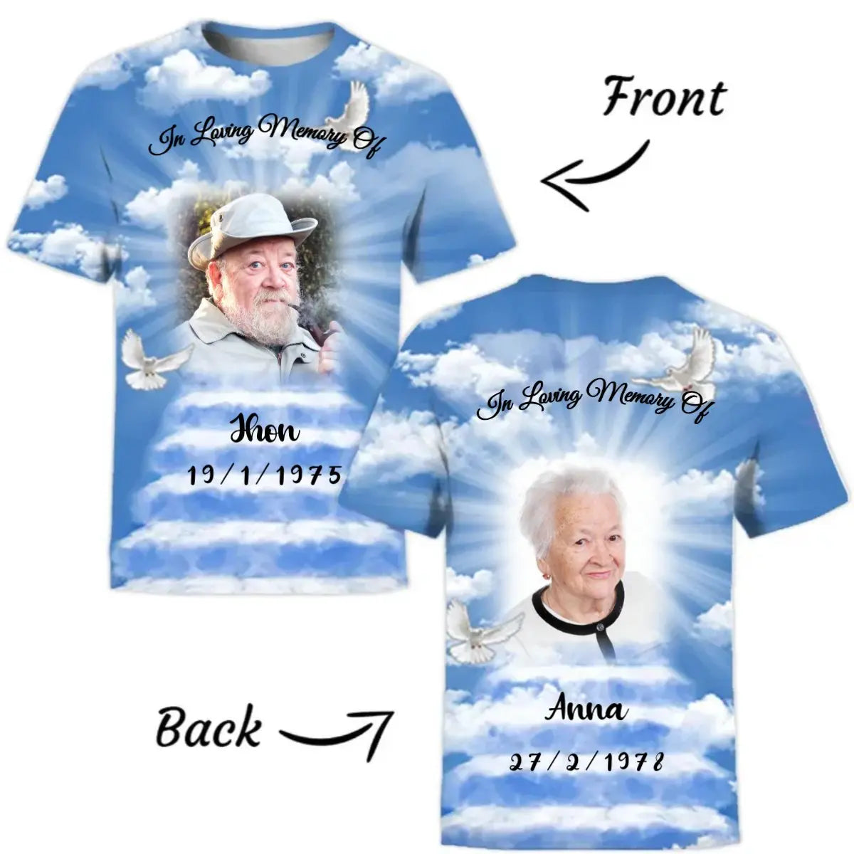 Memorial - Loving Memories - Personalized T-shirt Shirts & Tops The Next Custom Gift