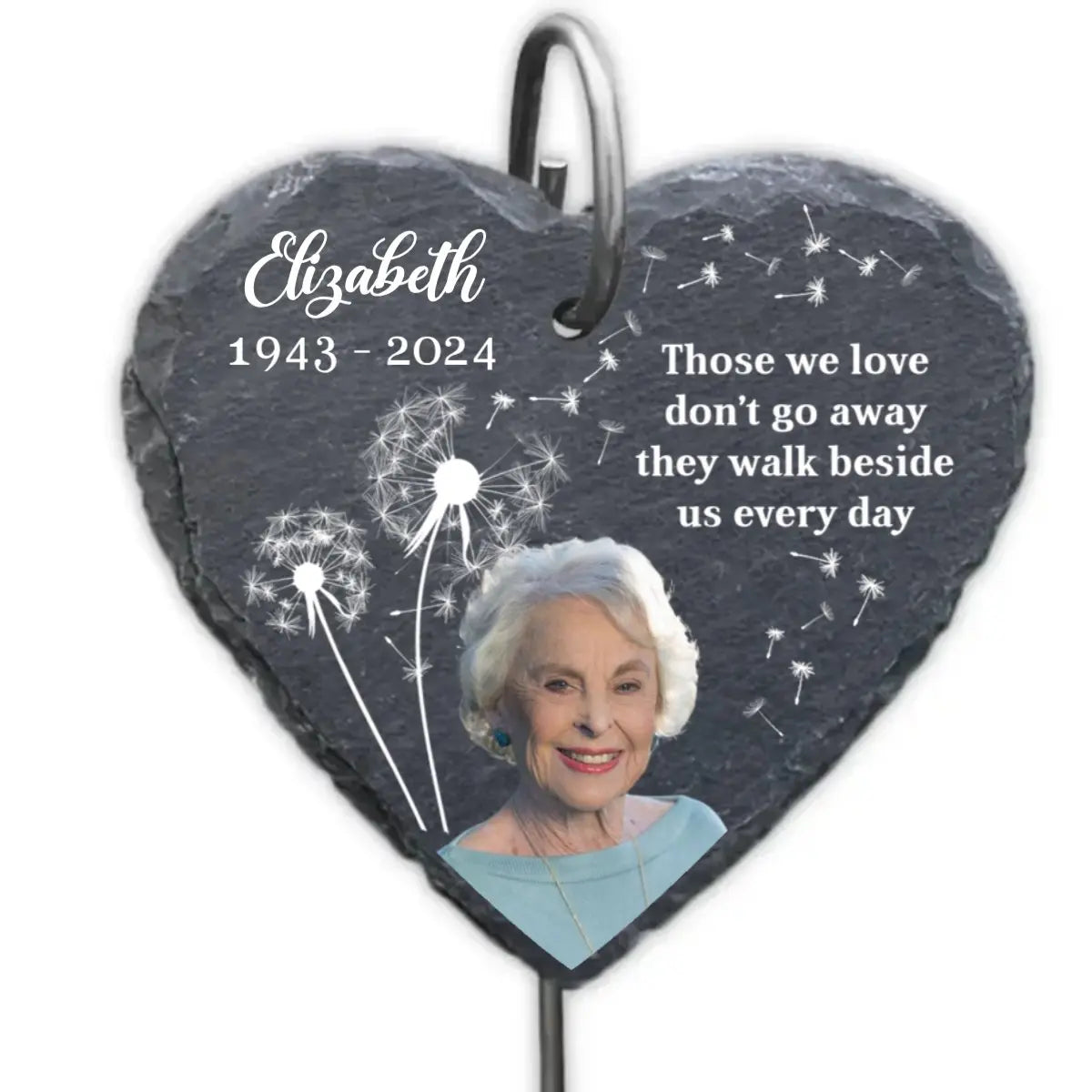 Memorial - Those We Love Donƒ??t Go Away They Walk Beside Us Every Day - Personalized Memorial Garden Slate & Hook (HJ) Slate & Hook The Next Custom Gift