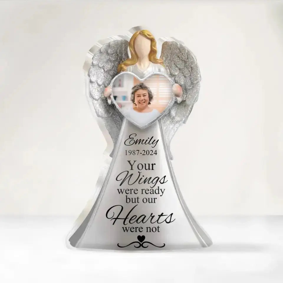 Memorial - Your Wings Were Ready But Our Hearts Were Not - Personalized Acrylic Plaque (HJ) Acrylic Plaque The Next Custom Gift