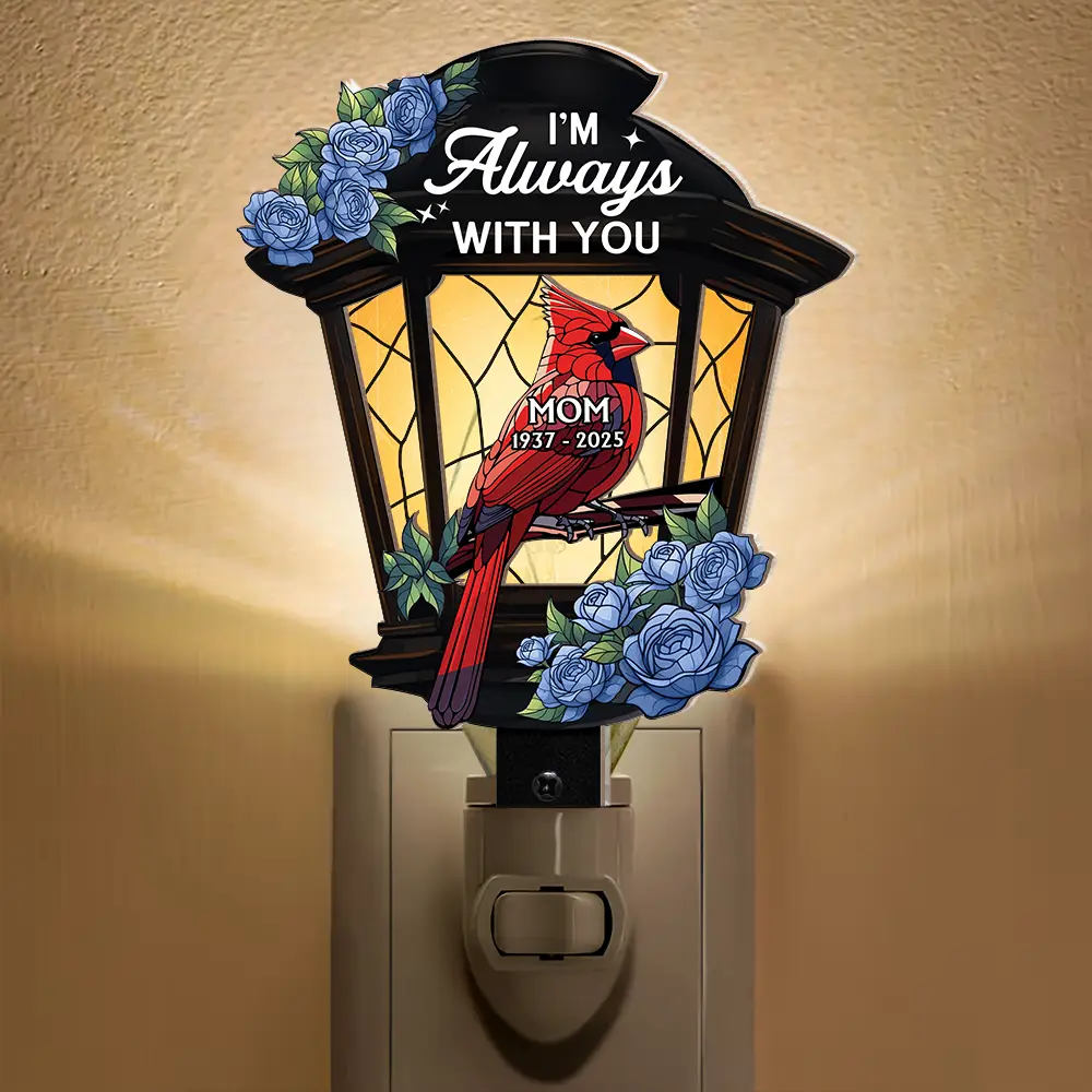 Memorial Cardinal Lantern - Personalized Plug-in Night Light