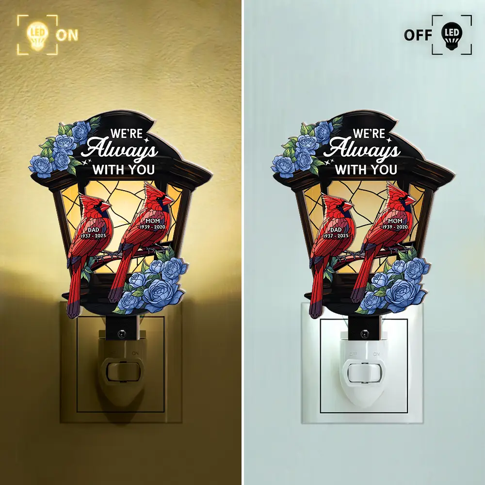 Memorial Cardinal Lantern - Personalized Plug-in Night Light