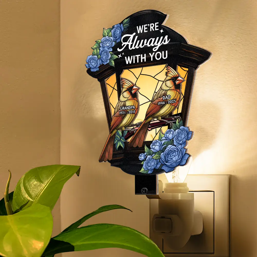 Memorial Cardinal Lantern - Personalized Plug-in Night Light