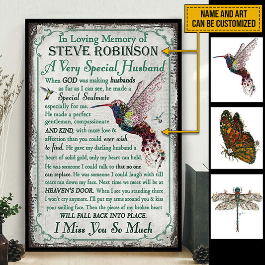 Memorial Married Couple Wife In Loving Memory Floral Art Custom Poster