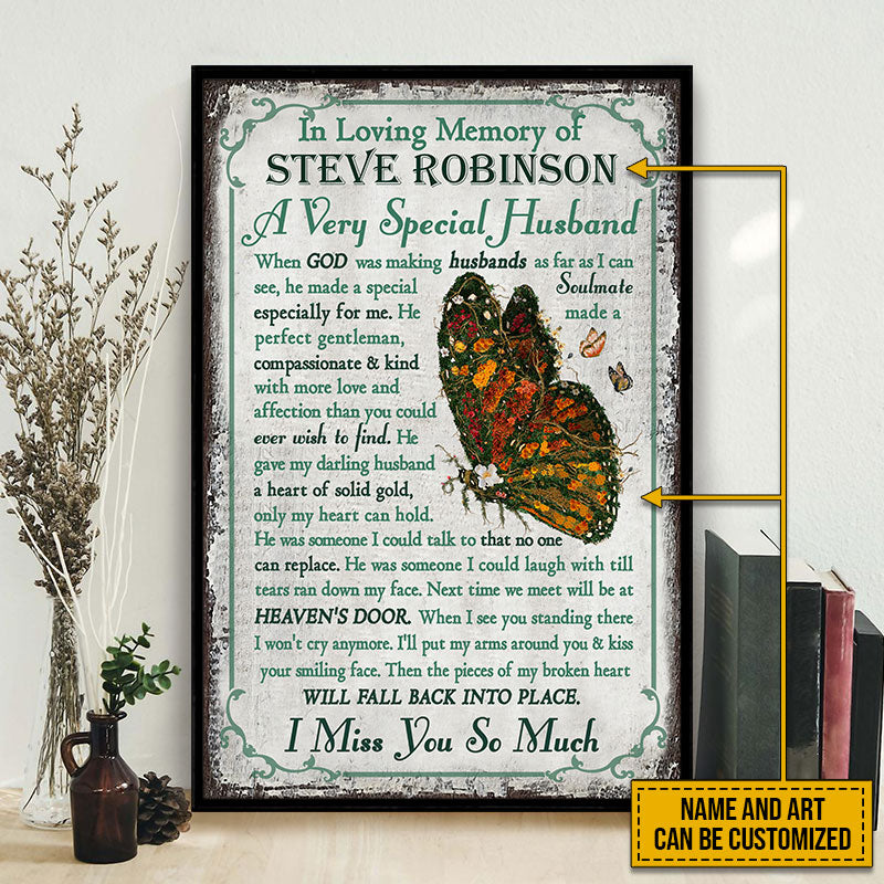 Memorial Married Couple Wife In Loving Memory Floral Art Custom Poster