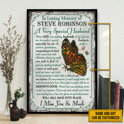 Memorial Married Couple Wife In Loving Memory Floral Art Custom Poster