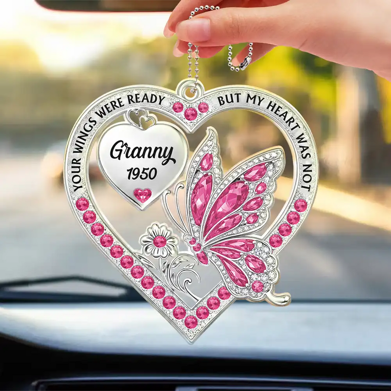 Memorial Your Wings Were Ready 3D Effect - Personalized Acrylic Car Hanger