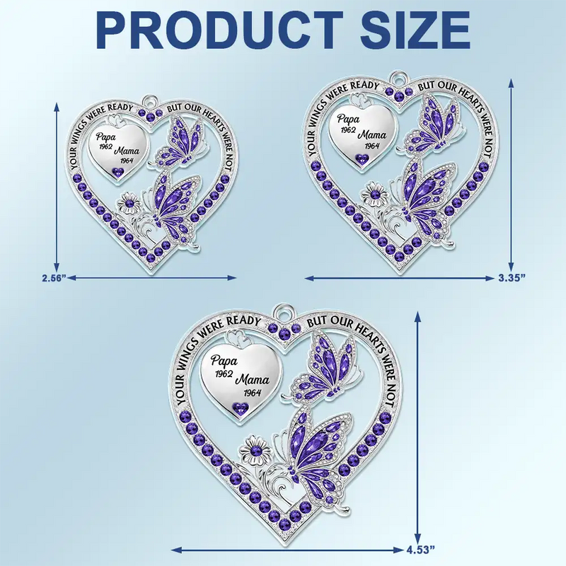 Memorial Your Wings Were Ready 3D Effect - Personalized Acrylic Car Hanger