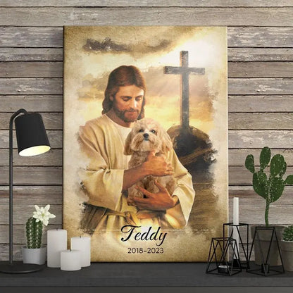 Memories Dog Lovers - God Hug Dog - Personalized Canvas Poster The Next Custom Gift