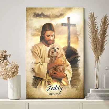 Memories Dog Lovers - God Hug Dog - Personalized Canvas Poster The Next Custom Gift