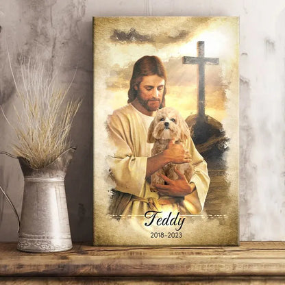 Memories Dog Lovers - God Hug Dog - Personalized Canvas Poster The Next Custom Gift