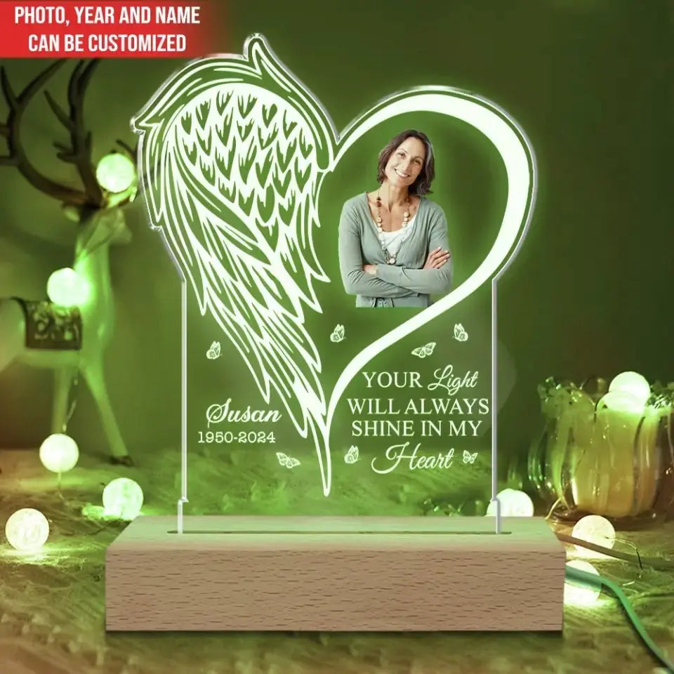 Memories - Your Light Will Always Shine In My Heart - Personalized Acrylic Plaque Acrylic Plaque The Next Custom Gift