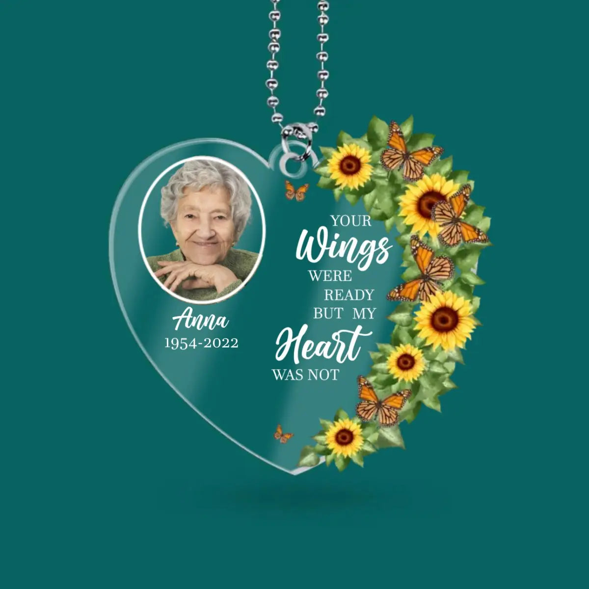 Memories - Your Wings Were Ready, But My Heart Was Not - Personalized Acrylic Car Photo Ornament ornament The Next Custom Gift