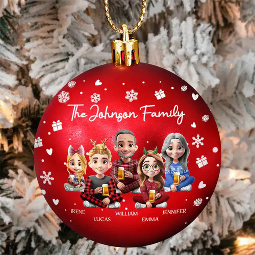 Merry Christmas My Family - Personalized Ball Ornament