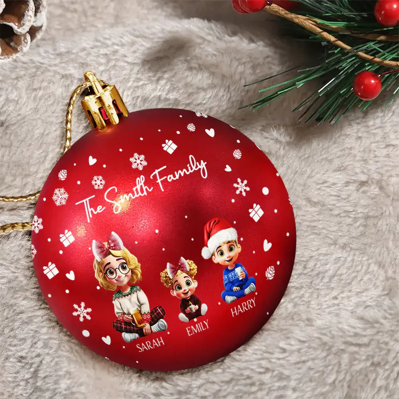 Merry Christmas My Family - Personalized Ball Ornament