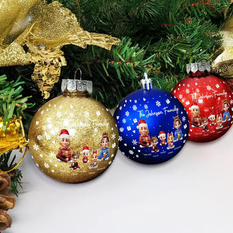 Merry Christmas My Family - Personalized Ball Ornament