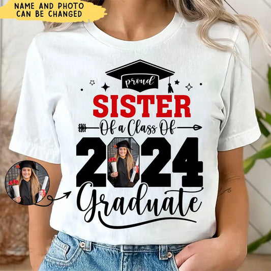 Custom Photo Senior Family Graduation - Personalized T-Shirt - Birthday, Loving, Funny Gift for Grandma/Nana/Mimi, Mom, Wife, Grandparent Shirts & Tops The Next Custom Gift