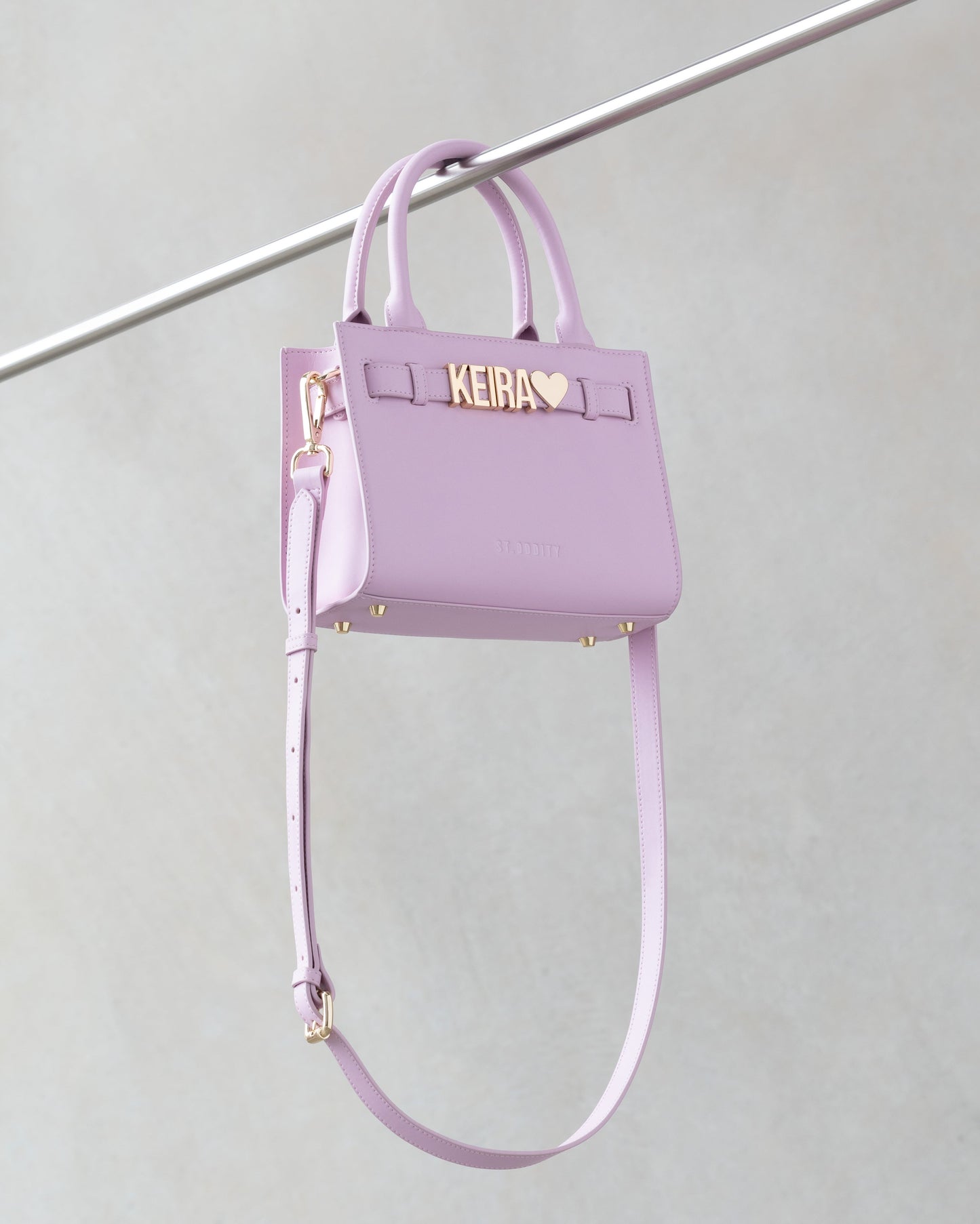 Mini Belt Tote in Baby Pink with Personalised Hardware