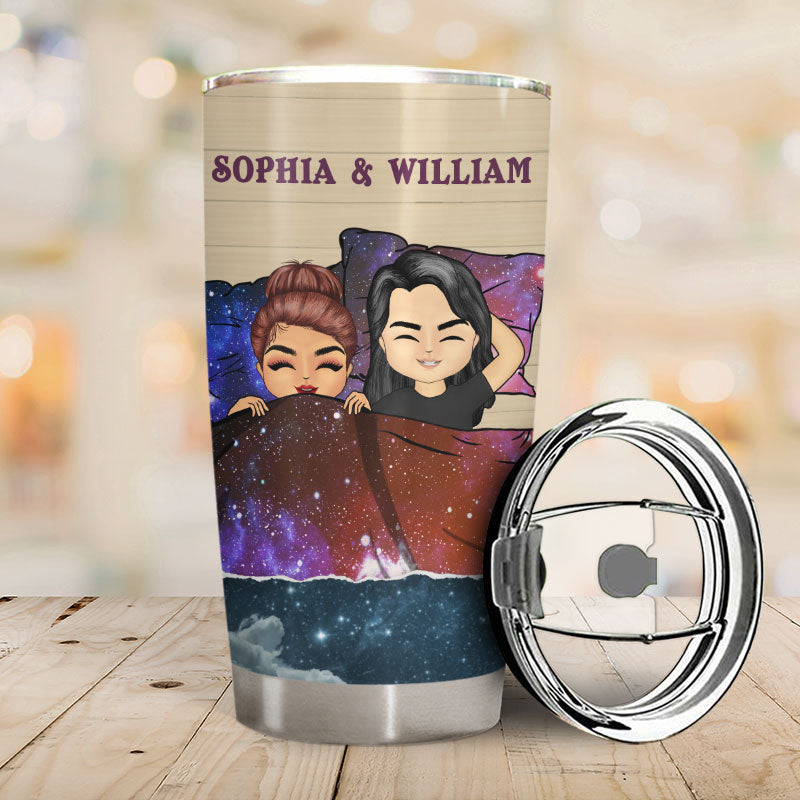 Chibi Couple We Walk Under The Same Sun - Personalized Custom Tumbler