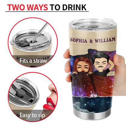 Chibi Couple We Walk Under The Same Sun - Personalized Custom Tumbler