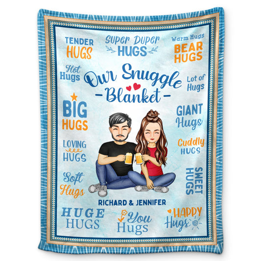 Couple Hug Blanket Snuggle Blanket - Gift For Couples - Personalized Fleece Blanket