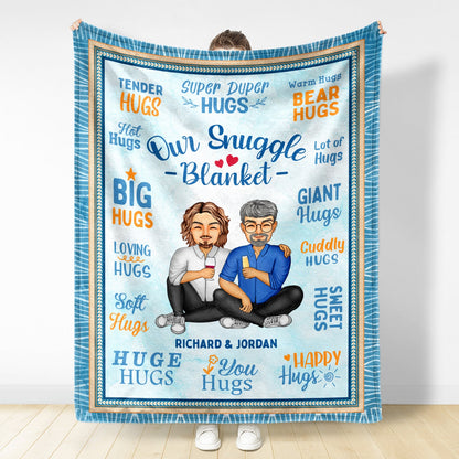 Couple Hug Blanket Snuggle Blanket - Gift For Couples - Personalized Fleece Blanket