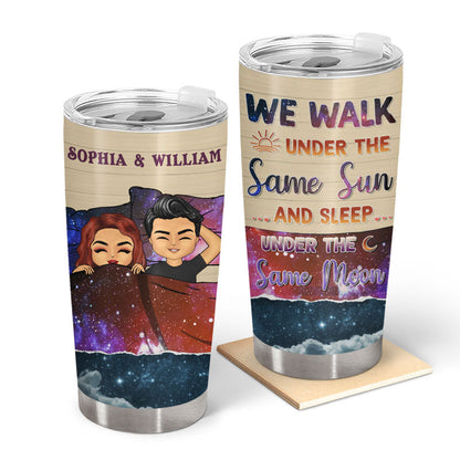 Chibi Couple We Walk Under The Same Sun - Personalized Custom Tumbler