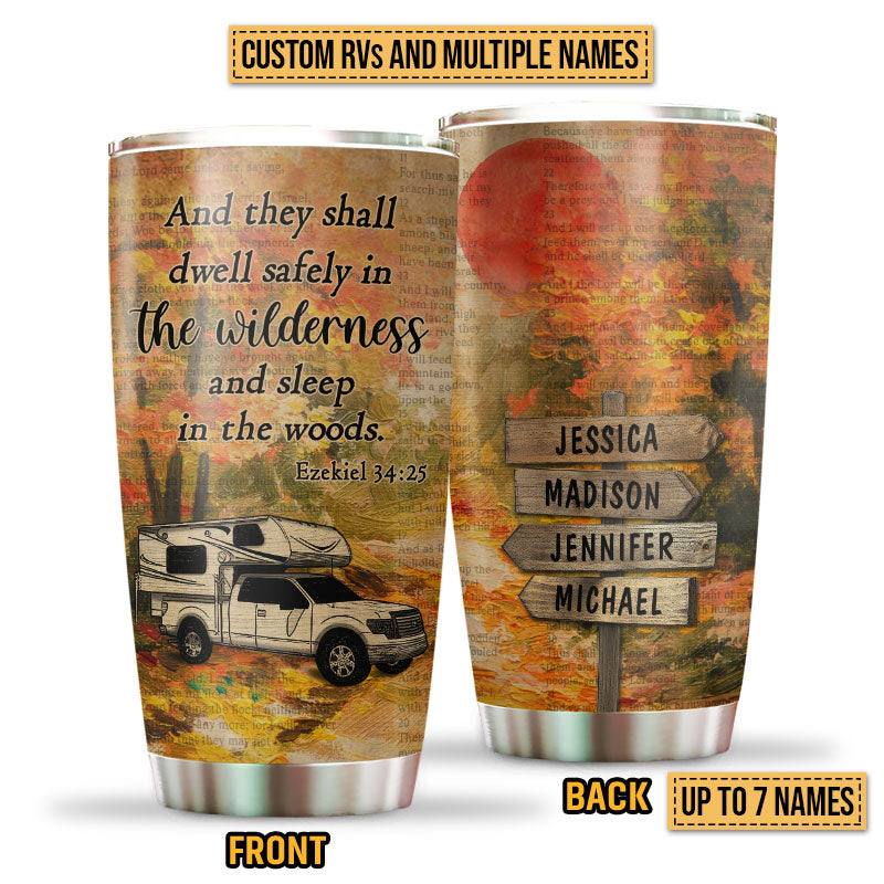 Autumn Camping Sleep In The Woods Custom Tumbler, Camping Gift, Fall Gift
