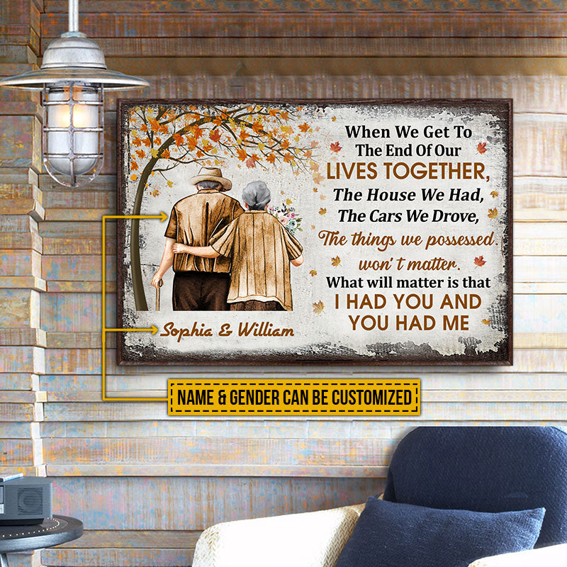 Pride Family Old Couple When We Get Autumn Fall Leaves Custom Poster, Couple Gift, Anniversary Gift, Memorial Gift, Wall Art, Grandparents Day Gifts