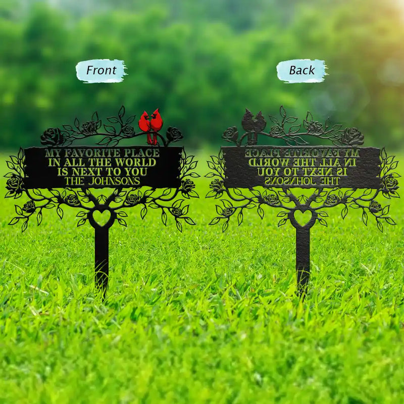 Family Together Home Sweet Home - Personalized Metal Garden Stake