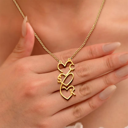 Initials Sign Name Family Together - Personalized Letter Necklace