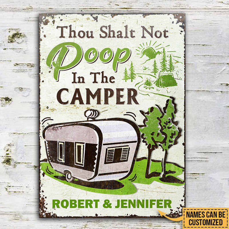 Personalized Camping Not Poop Customized Classic Metal Signs