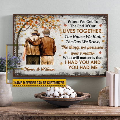 Pride Family Old Couple When We Get Autumn Fall Leaves Custom Poster, Couple Gift, Anniversary Gift, Memorial Gift, Wall Art, Grandparents Day Gifts