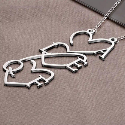 Initials Sign Name Family Together - Personalized Letter Necklace