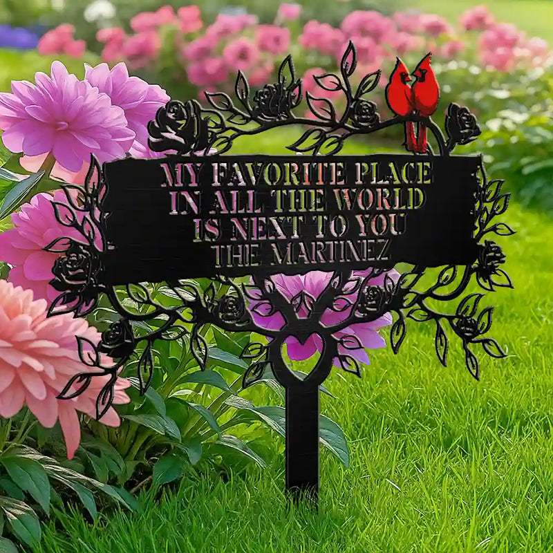 Family Together Home Sweet Home - Personalized Metal Garden Stake